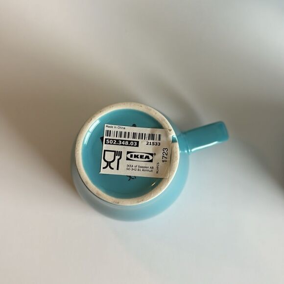 IKEA Fargrik Ceramic Coffee Tea Mugs Set of 4 Stackable Teal - Picture 7 of 8